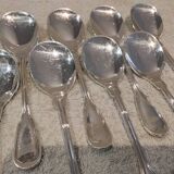 12 silver-plated metal ice scoops by silversmith Ravinet Denfert with nets