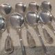 12 silver-plated metal ice scoops by silversmith Ravinet Denfert with nets