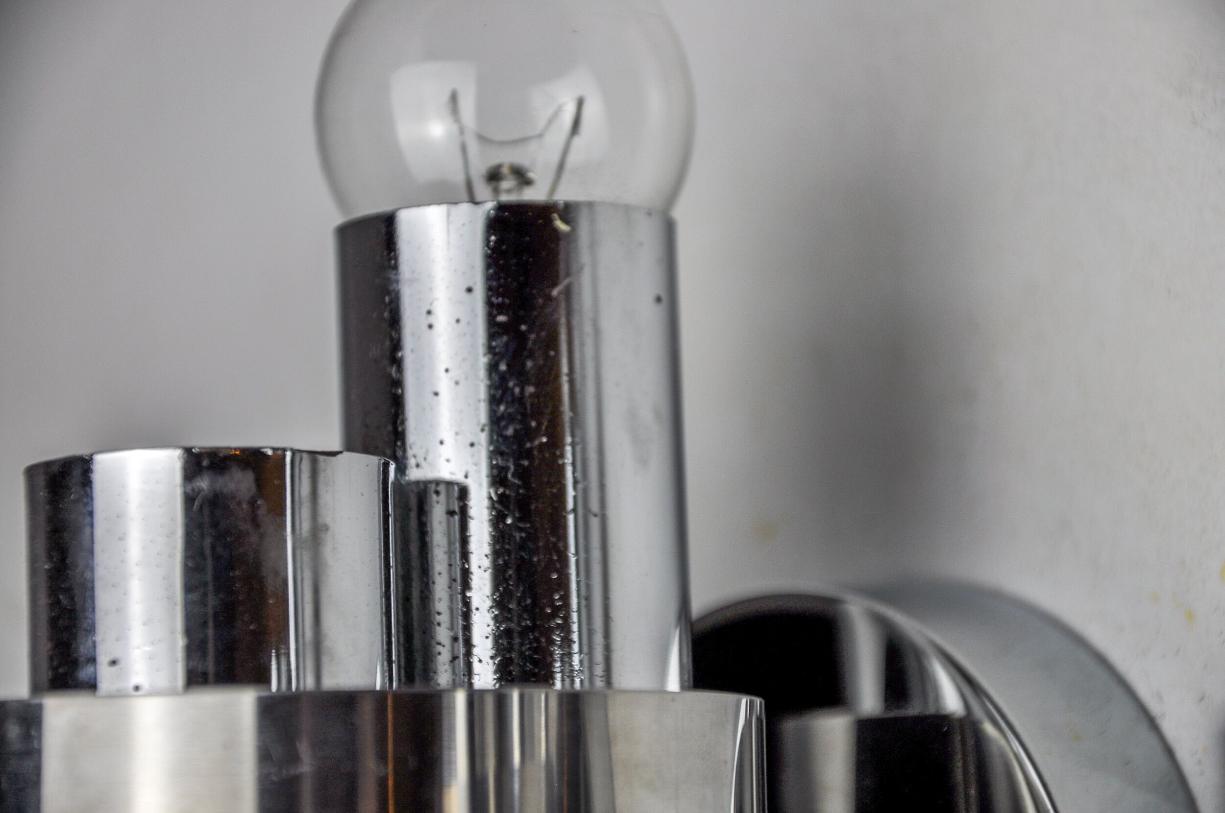 Pair of wall lights from Sciolari, chrome-plated metal, Italy, 1970