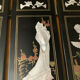 Mini Chinese folding screen Lacquered wood + inlays