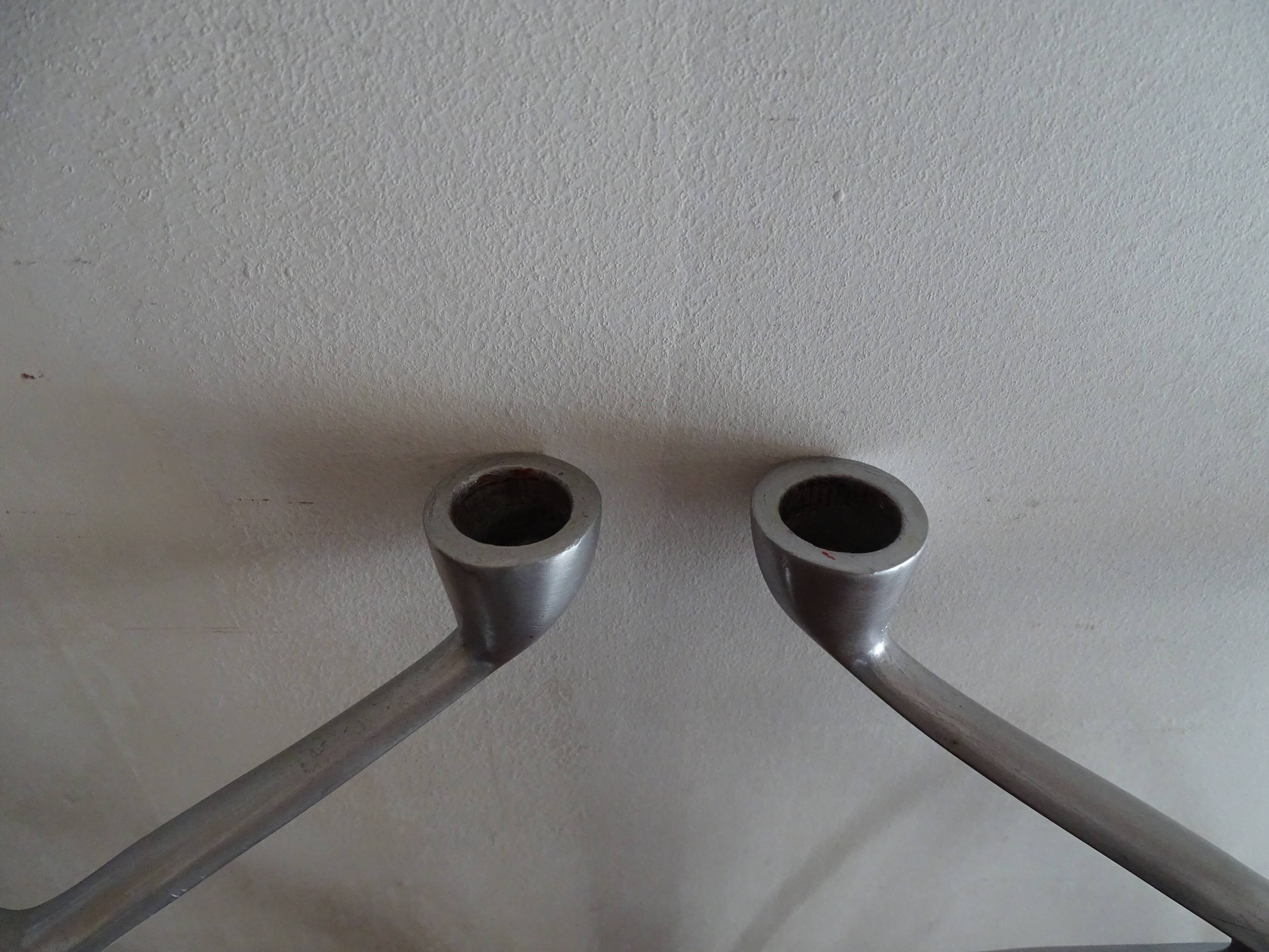 Pair of candlestick candlesticks design 3 metal lights