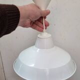 Industrial white iron pendant light