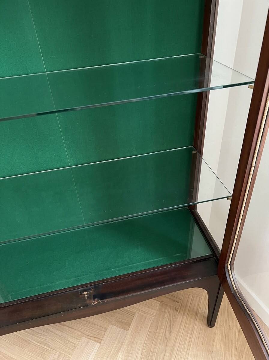 Vintage display cabinet in marquetry wood