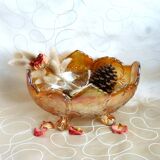Glass fruit basket, Inwald Carnival molded glass bowl.