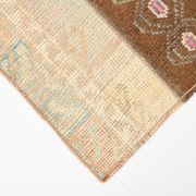 2x6 Turkish Short Brown Handmade Vintage Runner Rug, 64x174Cm