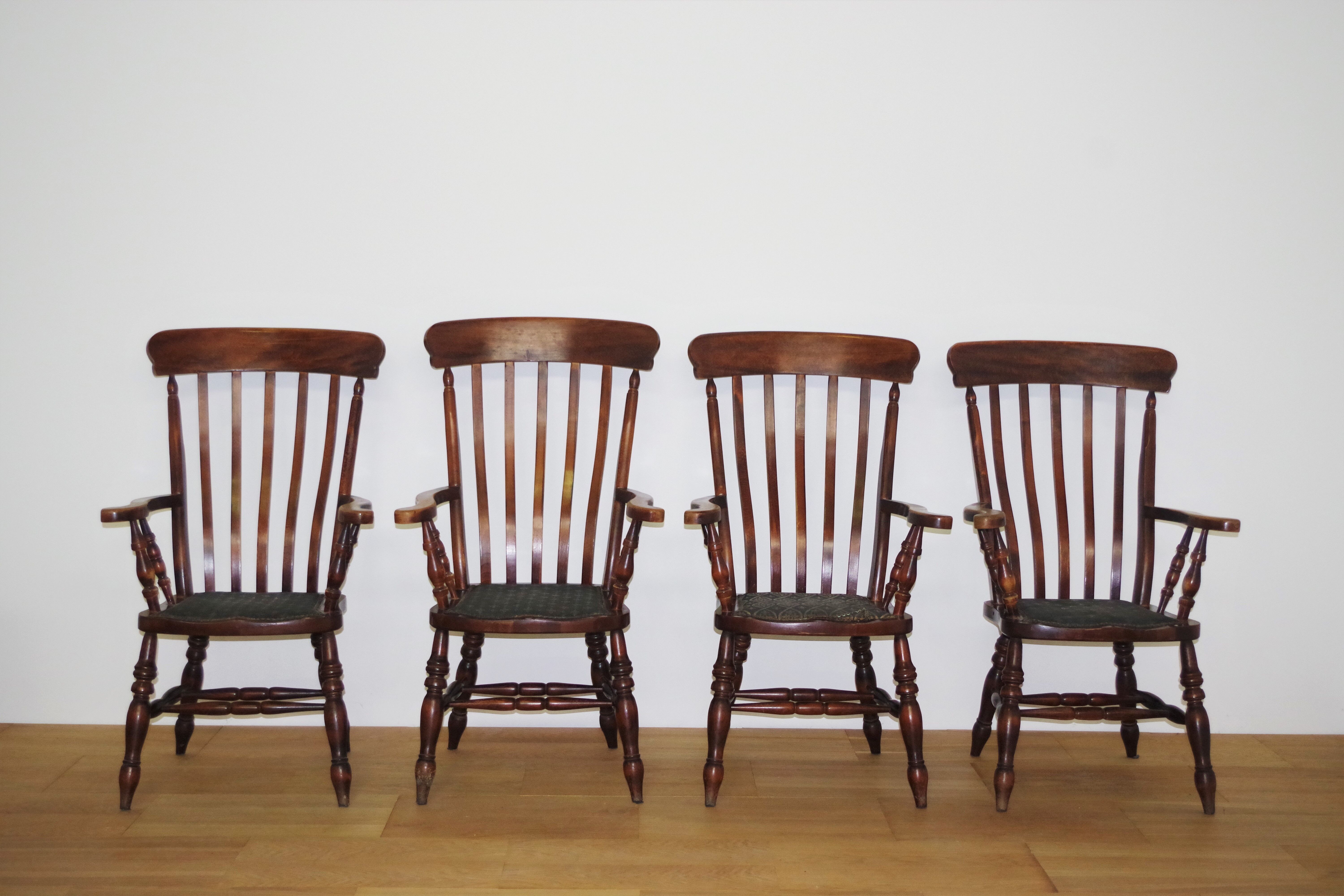 Victorian farm chairs, united kingdom, set of 4