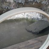 Mid century circular white mirror