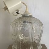 Vintage chandelier pendant lamp in molded glass tulip shape