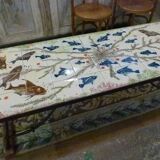 Ceramic coffee table with fish patterns