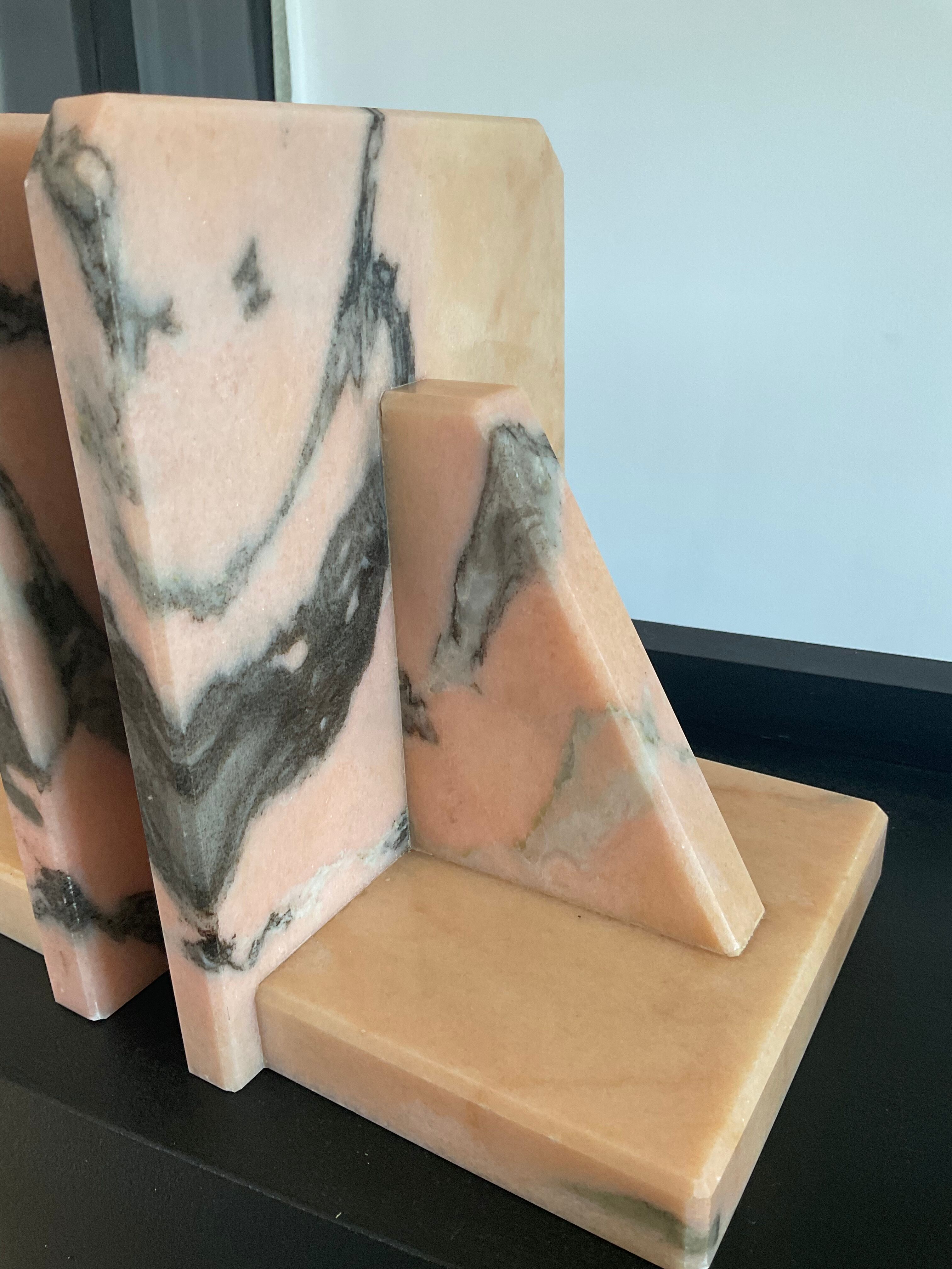 Pair of Art Deco marble bookends