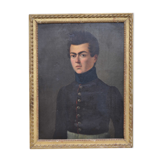 Tableau huile jeune officier