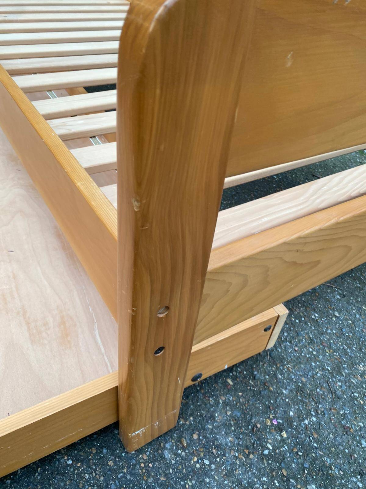 Vintage Scandinavian pine nesting benches from the 1970s.