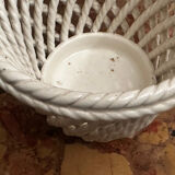Vintage woven ceramic cache-pot