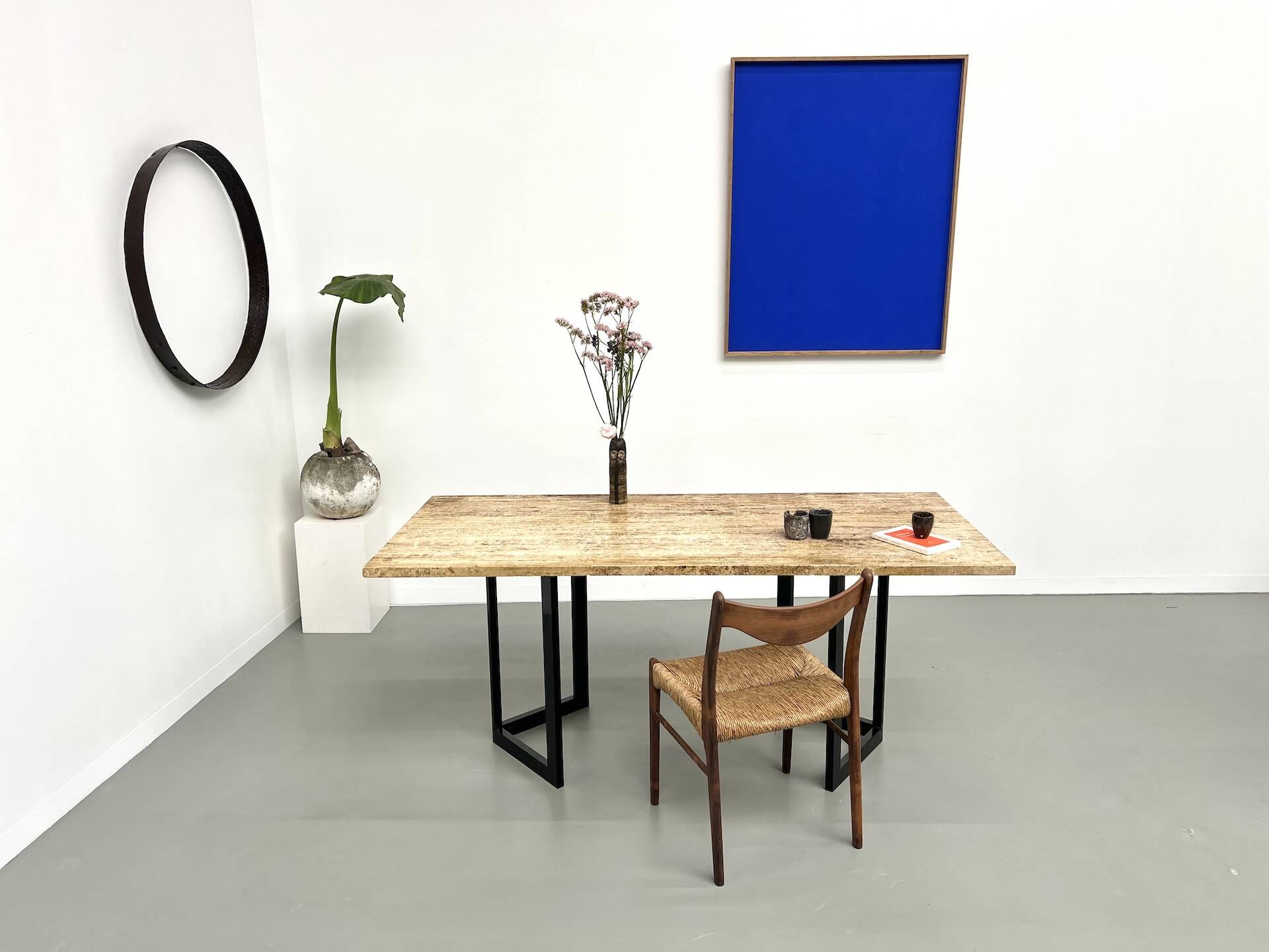 Table à manger en travertin, Italie, circa 1970