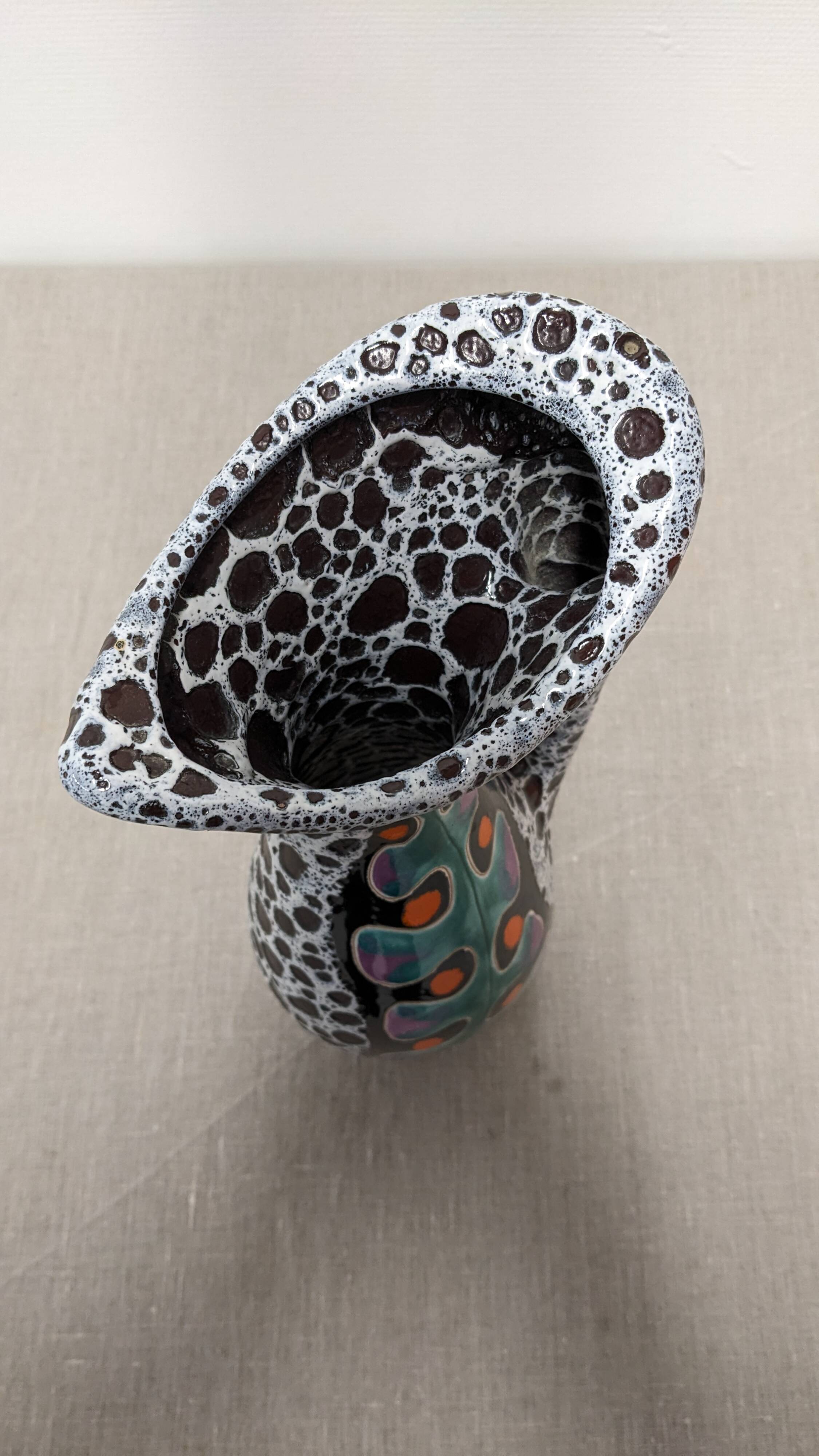 Ceramic vase by Marino Le Vaucour in Vallauris, France, circa 1960.