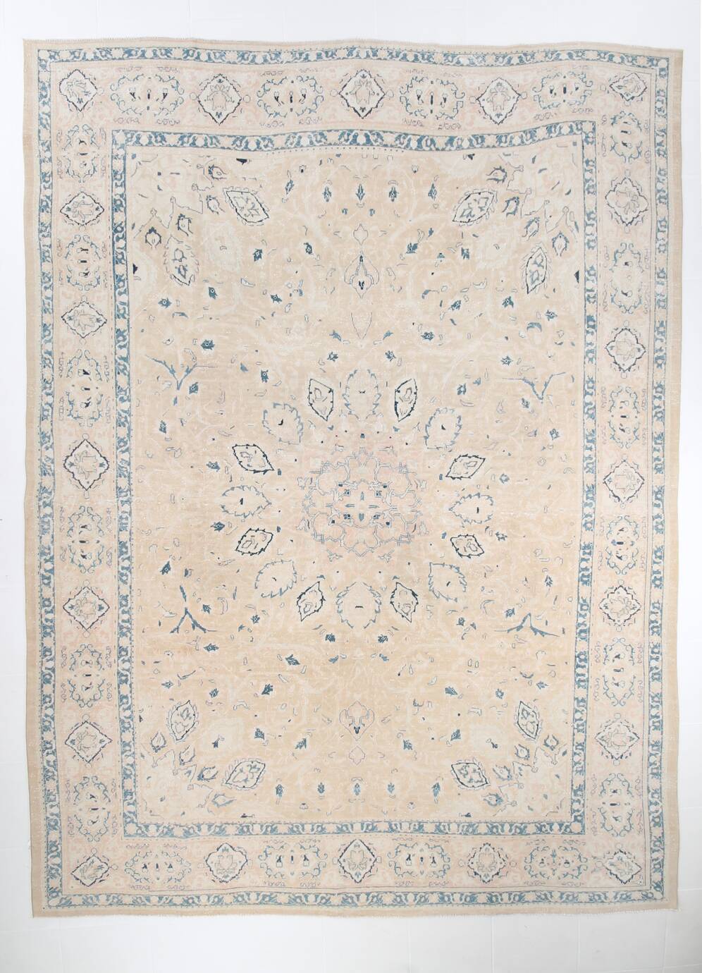 10x13 Blue & Peach Floral Antique 55s Persian Rug, 301x388Cm