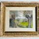 Oeuvre originale, Paysage d'Hiver Breton, Gouache de Suzanne Gueguen, 1940