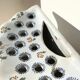 Flower holder old wall flower in earthenware signed MD porcelain hand painting