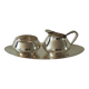 1960s Bauhaus Wagenfeld Silver Plate Sugar Cream Serving Set