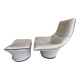 Mantis leather lounge chair ottoman footrest Gerard Van Den Berg 1970