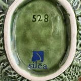 Sauce boat with its stand and spoon - cabbage leaf