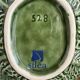 Sauce boat with its stand and spoon - cabbage leaf