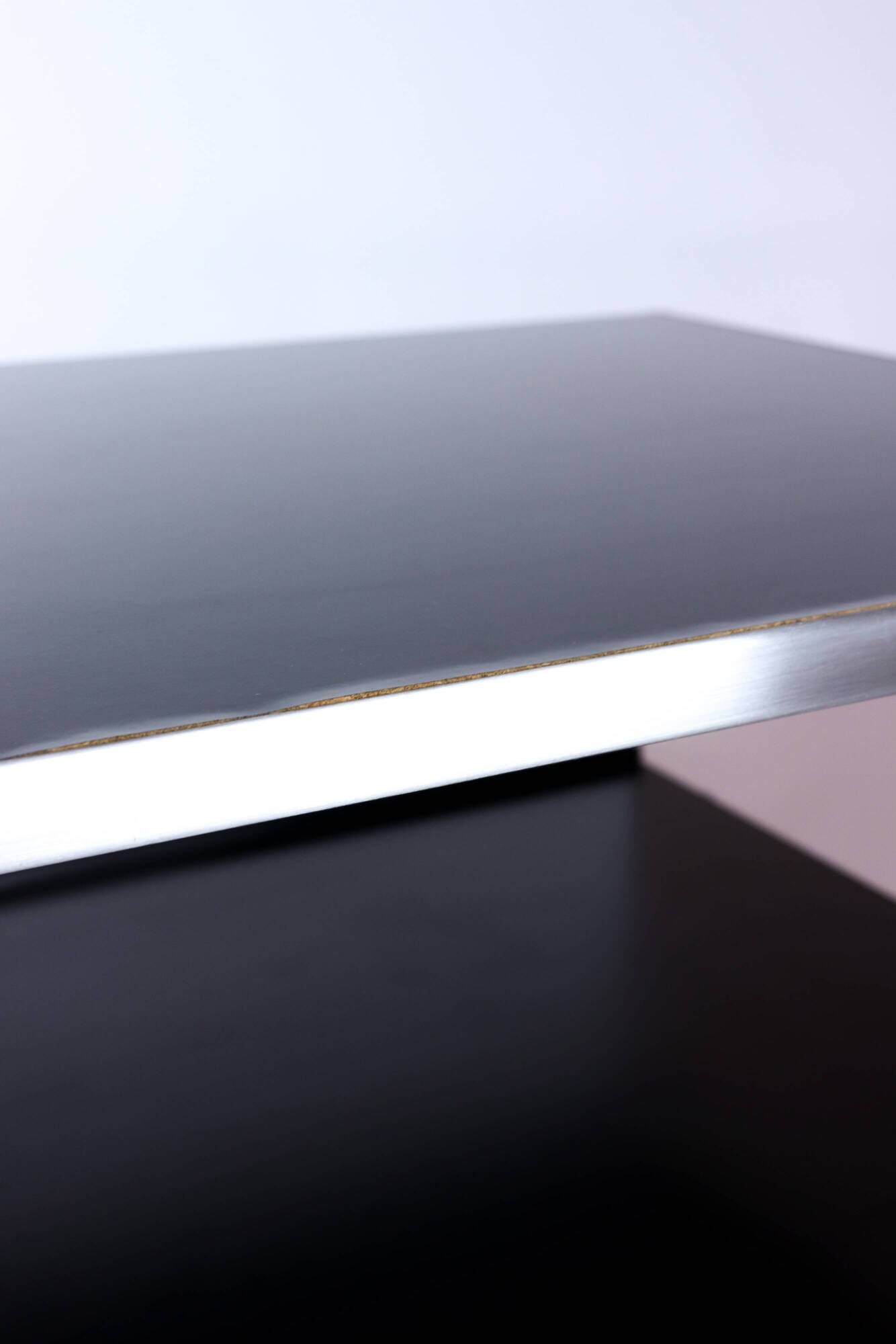 Meuble Hifi, range vinyles en plexiglas fumé par Eric Maville, années 70