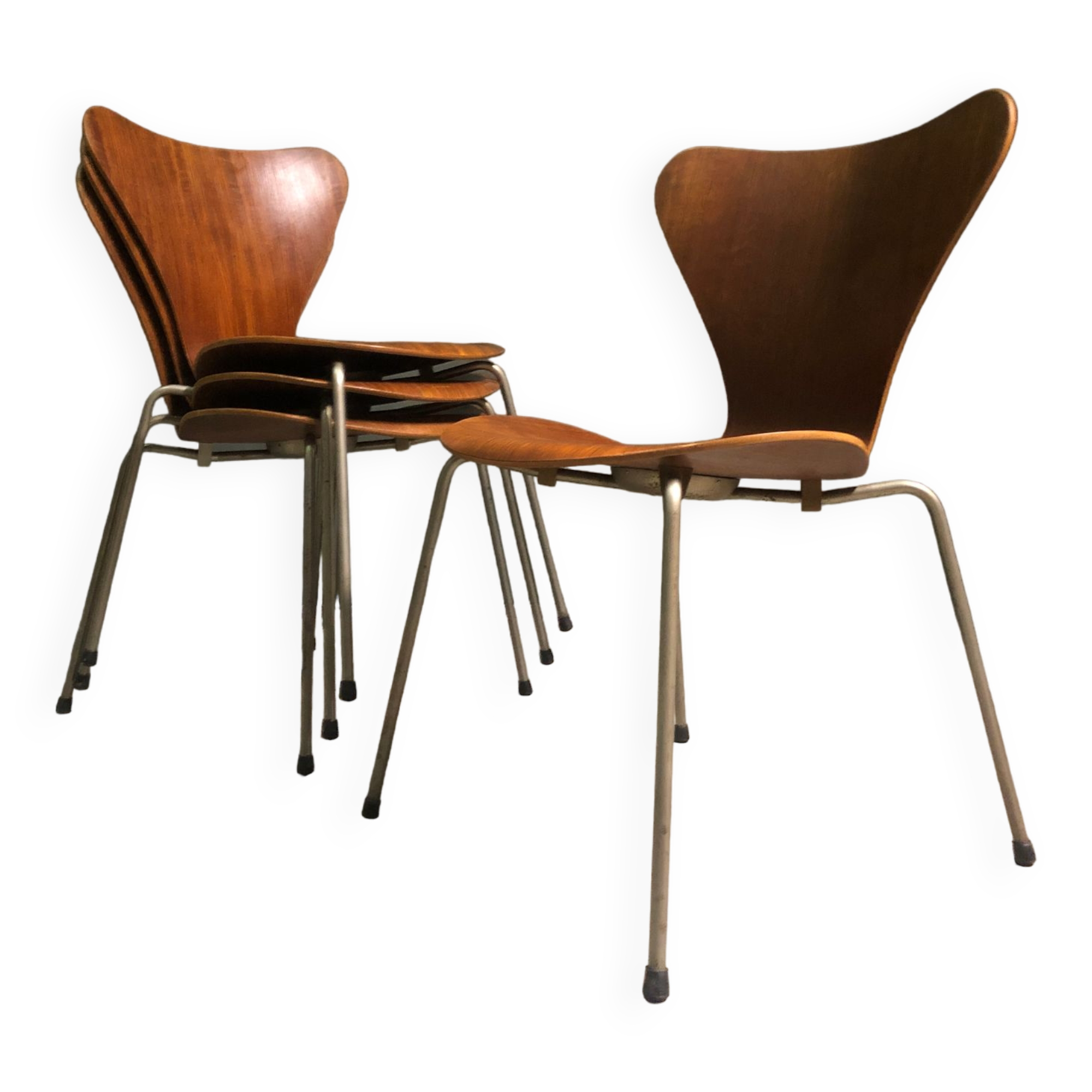 4 x Fritz Hansen Series 7, Arne Jacobsen dated 1955