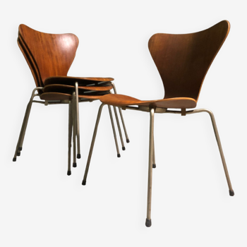 4 chaises Series 7 d'Arne Jacobsen, Fritz Hansen, daté 1955