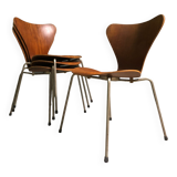 4 x Fritz Hansen Series 7, Arne Jacobsen dated 1955