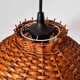 70s woven wicker pendant light