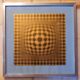 Old vintage painting signed Vasarely Vega JG from the 60s