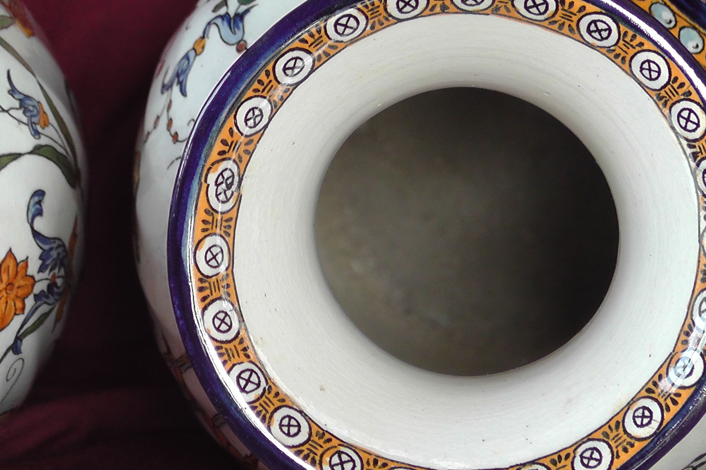 Two earthenware vases from Gien late nineteenth century