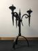 Medieval Iron 3-Branch Candle Holder: Chateau Style French Ironwork