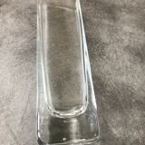 Vase forme carré geometric relief in translucent 28 cm
