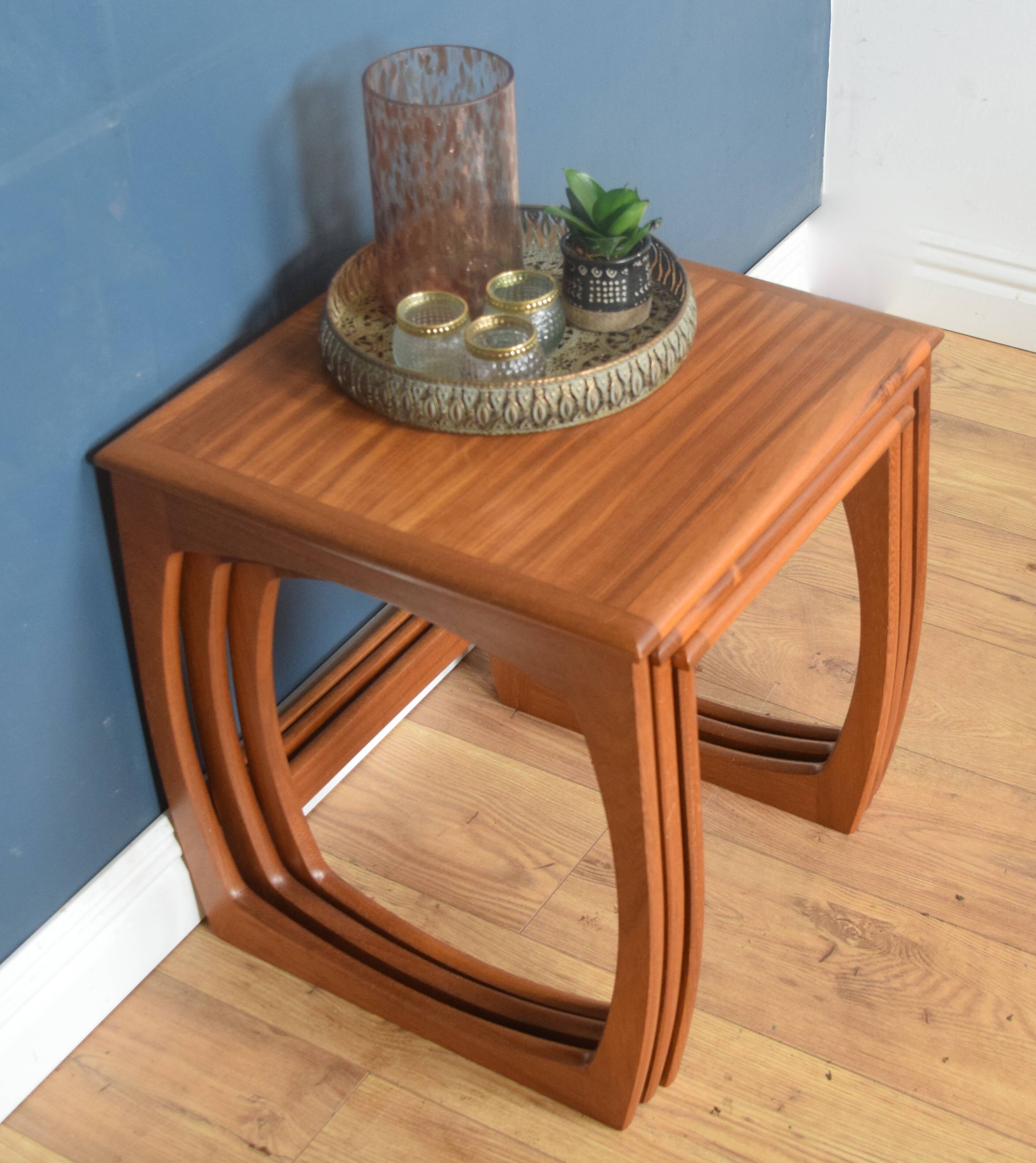 Restored G Plan Fresco Style Nest Of Three Teak Coffee Tables