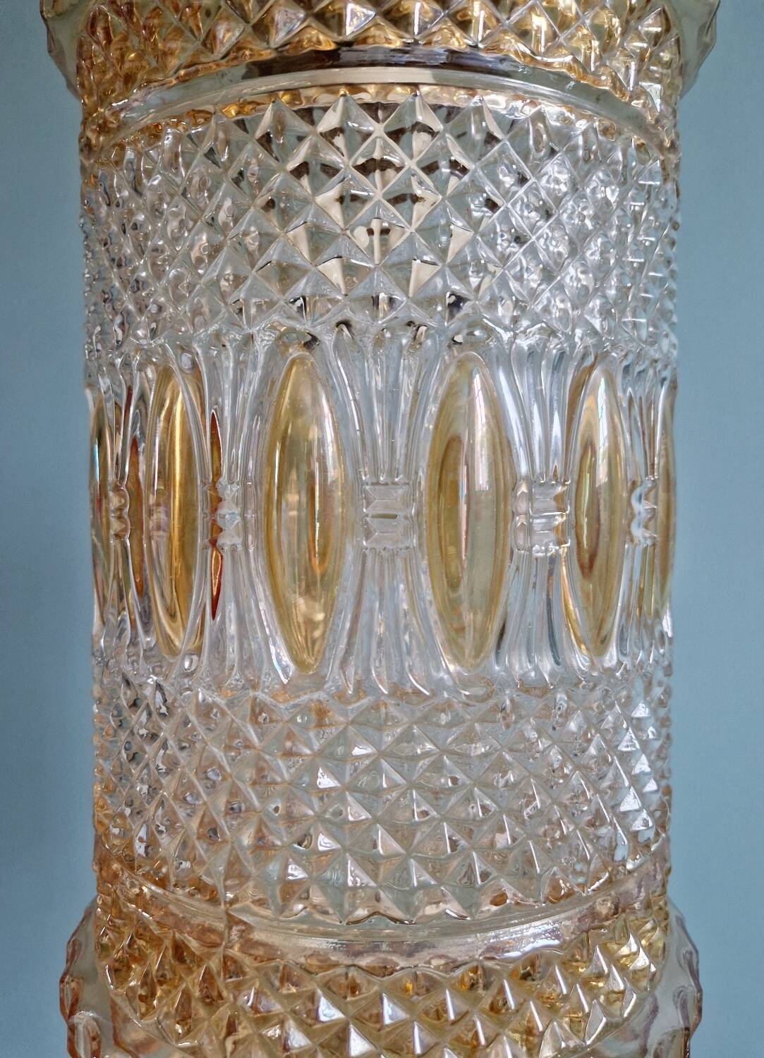 Glass and brass pendant light, 1960s