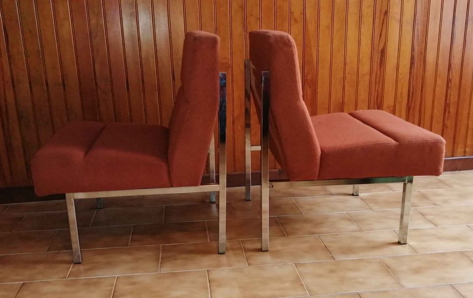 1970 Vinco orange armchairs made in France