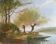 Tableau HST "Landscape by the Water with Cows" signed Paul Nicolet (20th century)