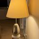 Contemporary design floor lamp in opaline glass and chrome metal
