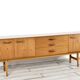 Buffet/table basse en teck « Avalon » du milieu du siècle. Style vintage élégant.