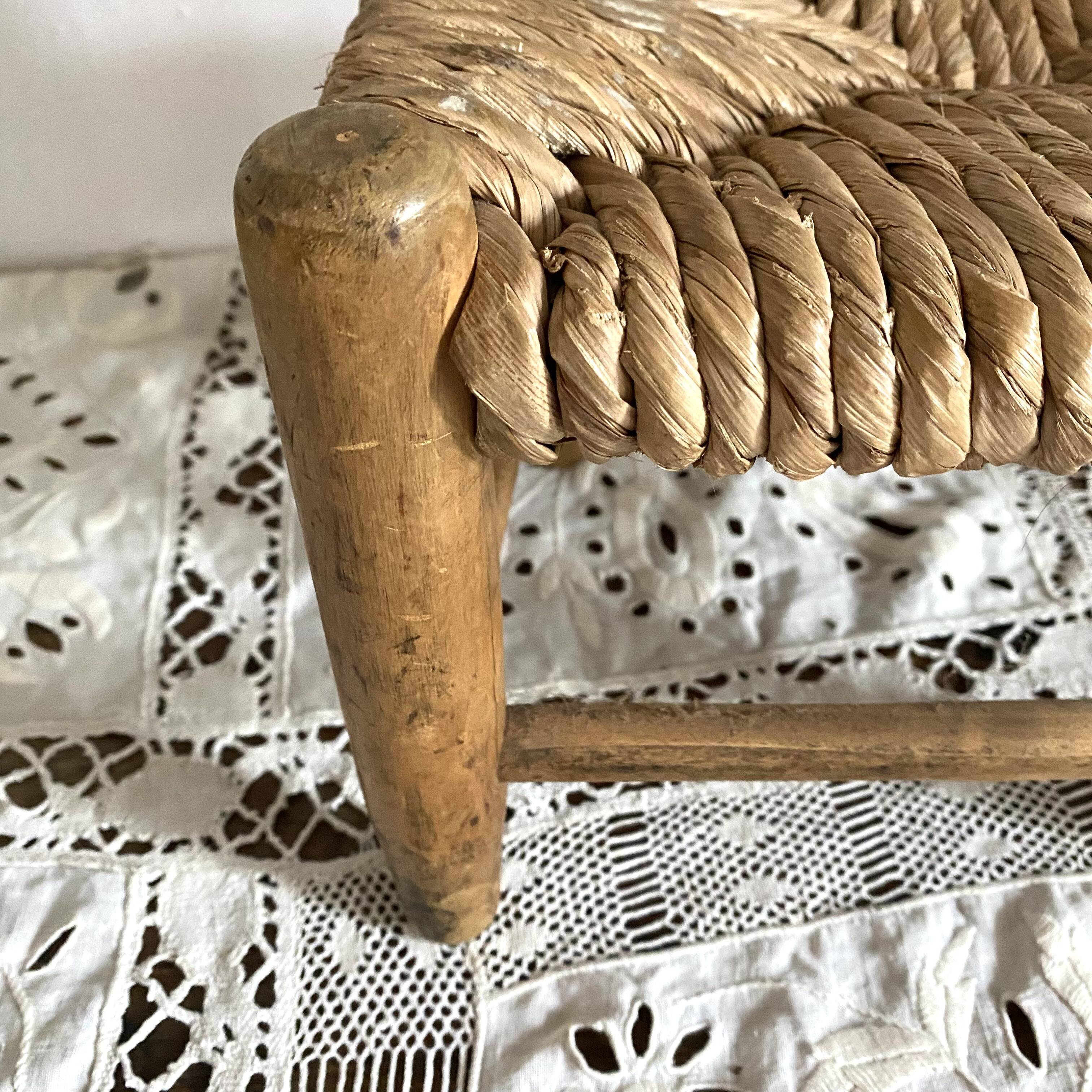 Chaise enfant en bois et paille