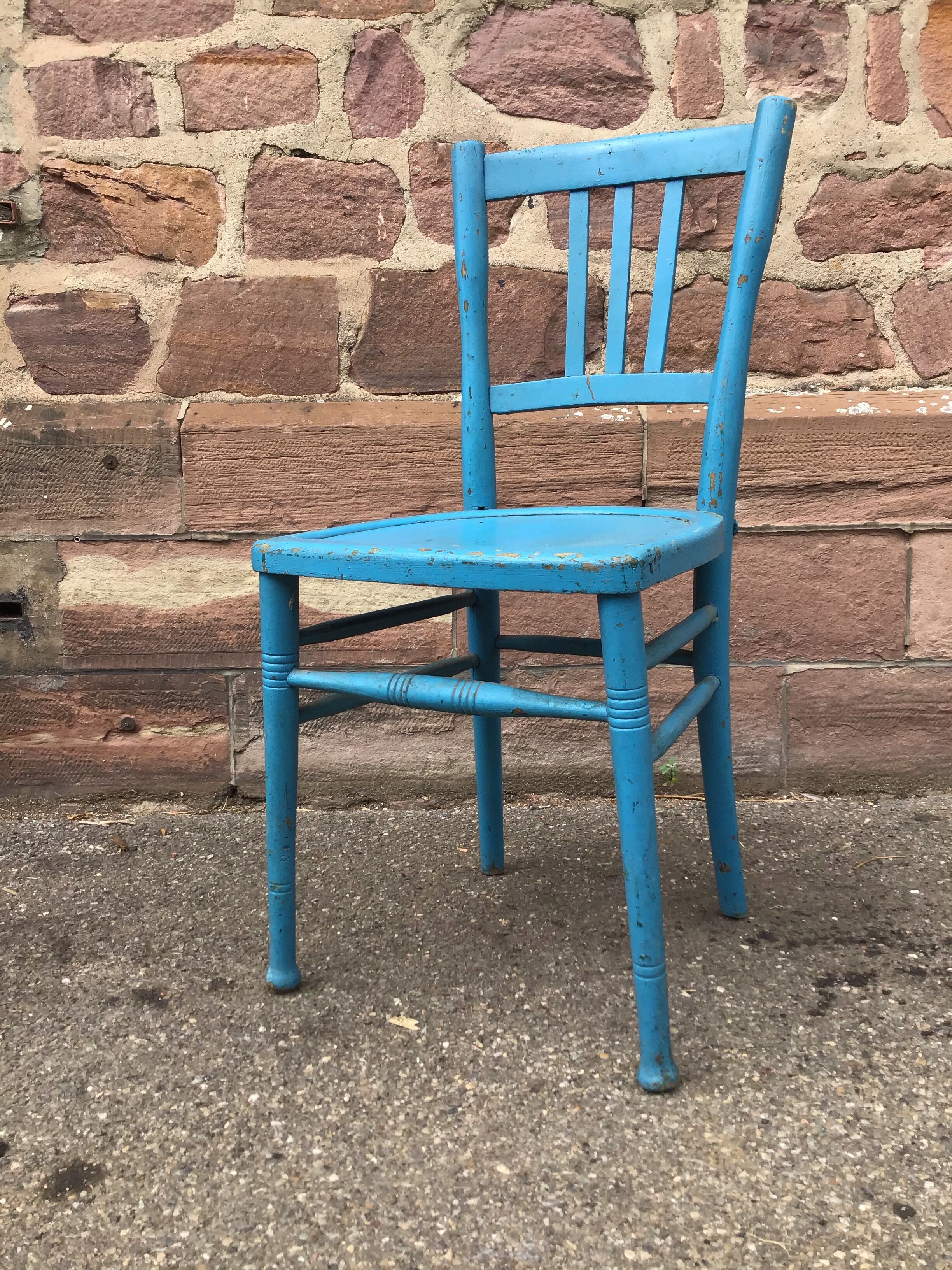 Vintage wooden bistro chair painted 1930
