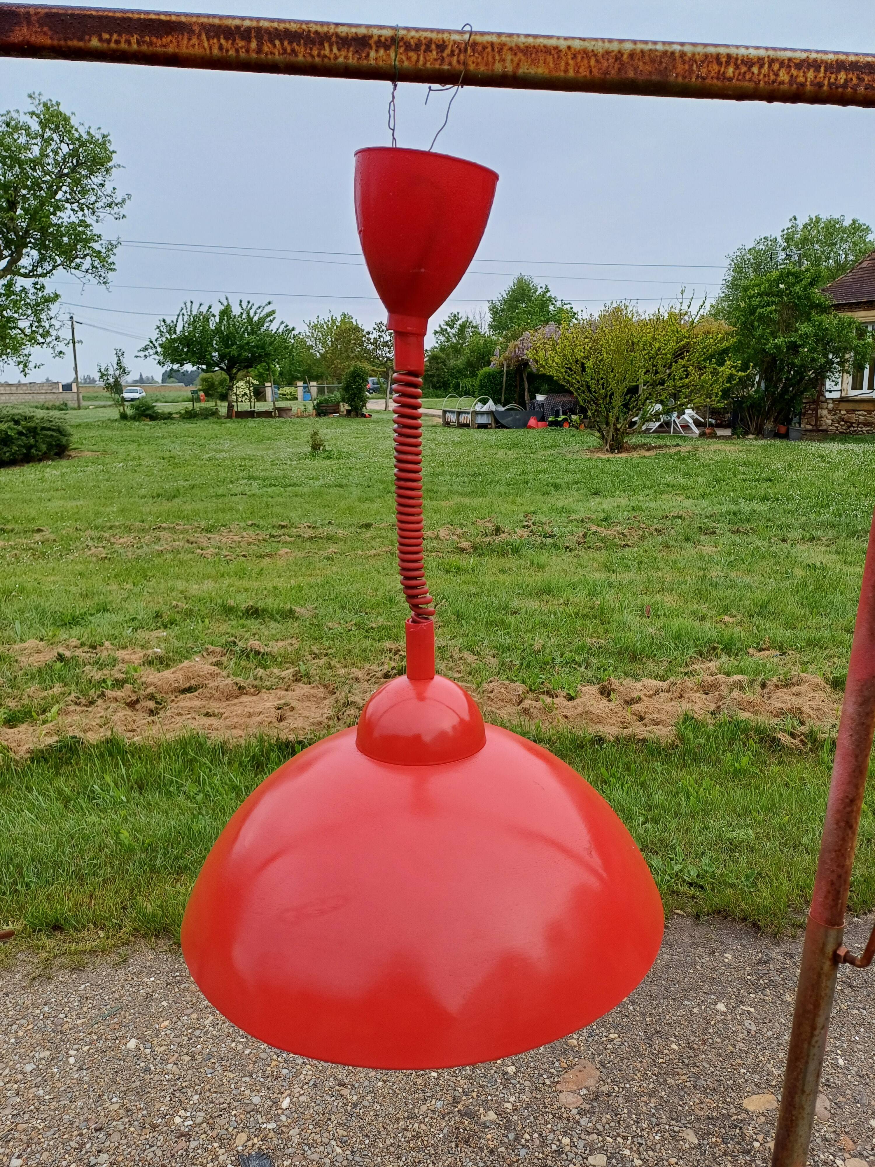 Vintage Red Tole Suspension