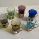 Set of 6 coffee/tea cups with removable stand.