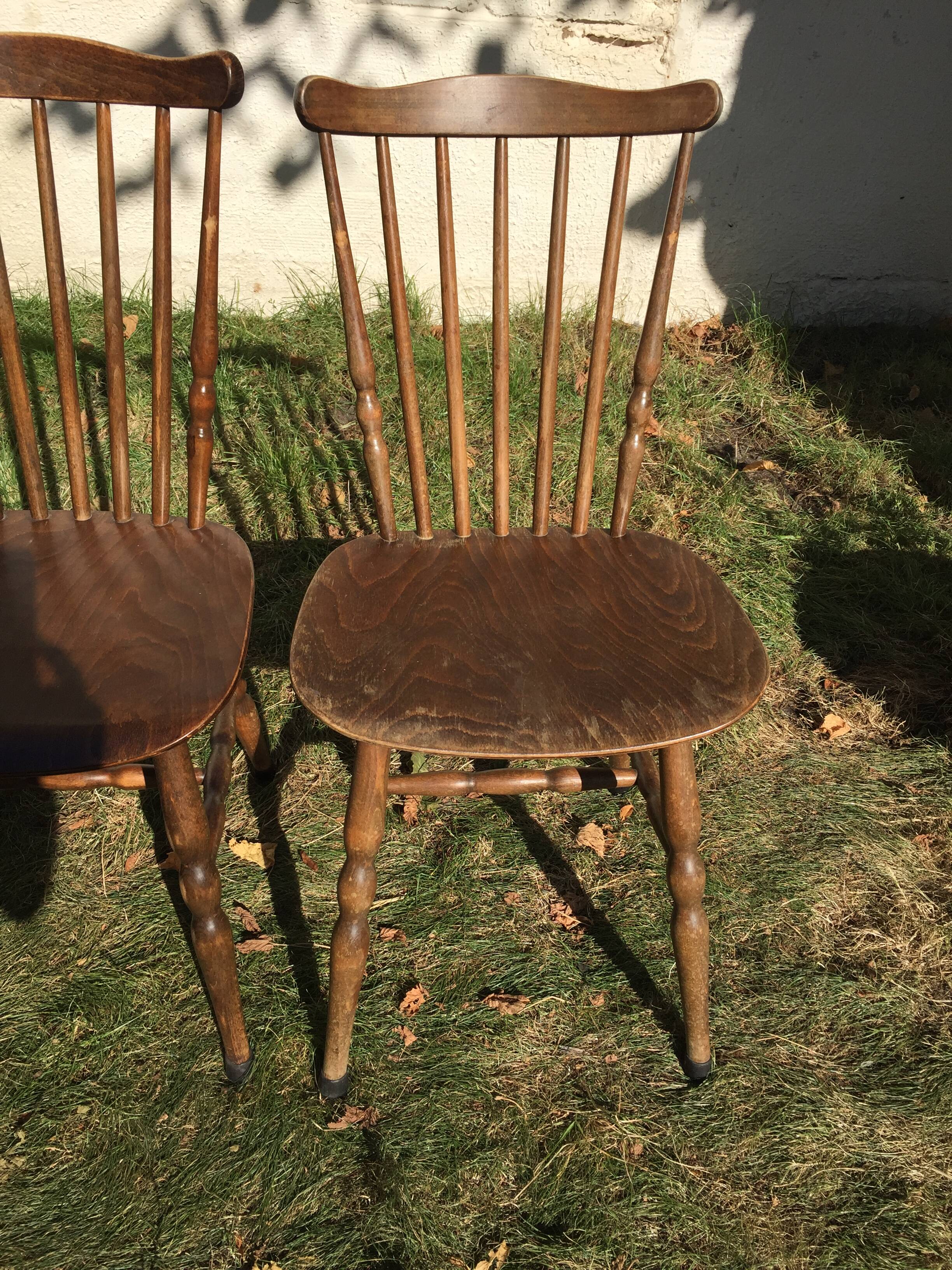 4 vintage wooden western chairs