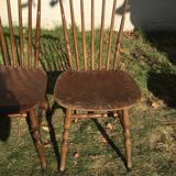 4 vintage wooden western chairs