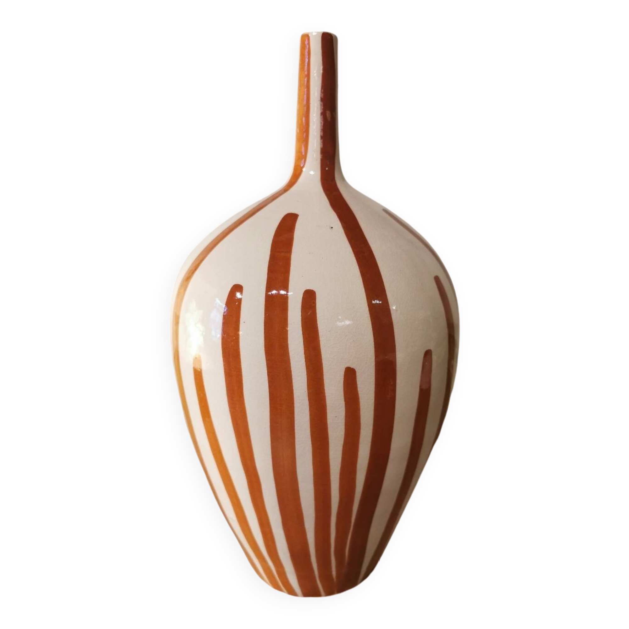 Moroccan striped ceramic vase
