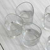 Set of 5 clear glass whiskey glasses