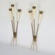 Mid-Century pair of large brass sconces attributable to Stilnovo. Italy 195